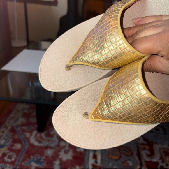 FITFLOP Gold  SQUARE Women's Sandals😋 - Picture 7 of 12